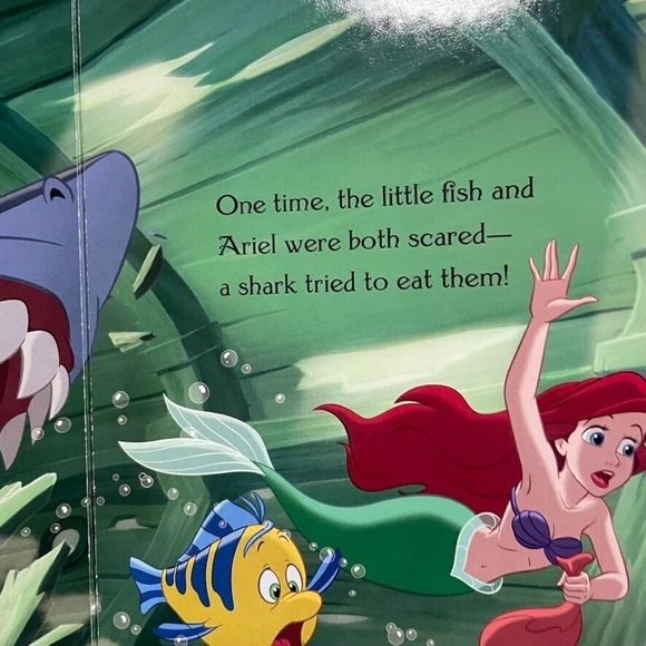Disney The Little Mermaid Flounder Childrens Book Hardcover Book 2013 u - Picture 3 of 3